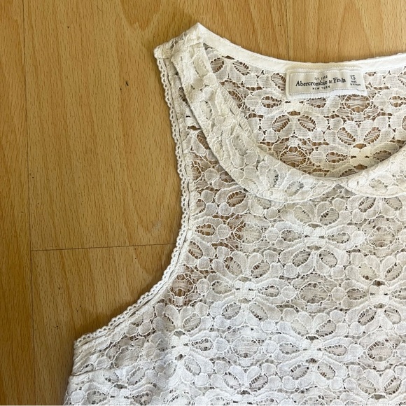 Abercrombie & Fitch Cream Lace Top - Picture 4 of 5